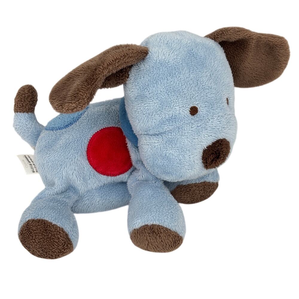 Carters Blue Puppy Dog Plush Red Polka Dot 6 Inch Child of Mine Stuffed Animal